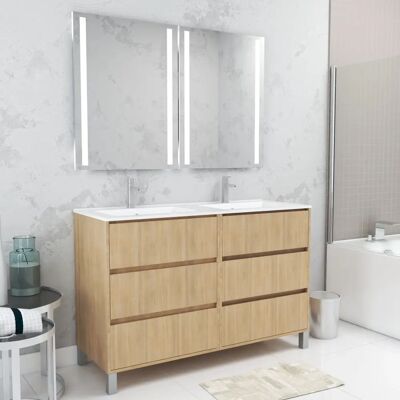 Aurlane Mobilier de Salle de Bain 120cm Chêne Clair - Design Moderne - Publicité Aurlane Mobilier de Salle de Bain 120cm Chêne Clair - Design Moderne - Publicité