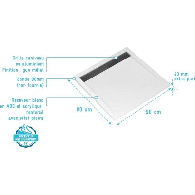 Aurlane PACR171 Bassin de douche blanc - Receveur de douche - Publicité Aurlane PACR171 Bassin de douche blanc - Receveur de douche - Publicité