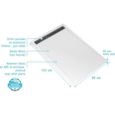 Aurlane PACR176 Bandeja de Ducha Blanca - Efecto Piedra Aurlane PACR176 Bandeja de Ducha Blanca - Efecto Piedra