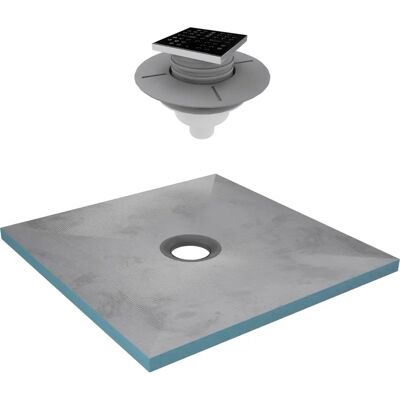 Bañera de Ducha Negra Aurlane - 90x90cm Impermeable de Poliestireno Bañera de Ducha Negra Aurlane - 90x90cm Impermeable de Poliestireno