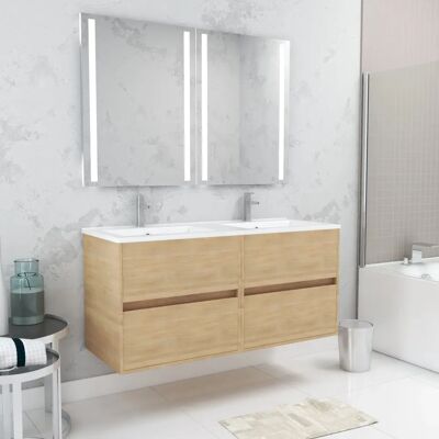 Aurlane PACM640 - Armadio da bagno, 4 cassetti, doppio lavabo in ceramica Aurlane PACM640 - Armadio da bagno, 4 cassetti, doppio lavabo in ceramica
