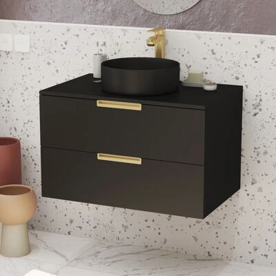 Aurlane PACM677 Armario de almacenamiento para baño - Negro y Dorado Aurlane PACM677 Armario de almacenamiento para baño - Negro y Dorado