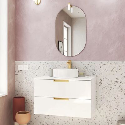 Aurlane PACM678 Armoire de rangement pour salle de bain blanc et or - Publicité Aurlane PACM678 Armoire de rangement pour salle de bain blanc et or - Publicité