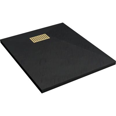 Aurlane PACR200 Bandeja de ducha negra - Resistente a impactos, antideslizante, 80x100 cm Aurlane PACR200 Bandeja de ducha negra - Resistente a impactos, antideslizante, 80x100 cm