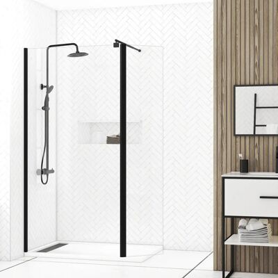 Aurlane PACF460 Enceinte de Douche Noire avec Profil Mural Extensible - Publicité Aurlane PACF460 Enceinte de Douche Noire avec Profil Mural Extensible - Publicité