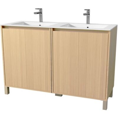 Aurlane - Pack Mueble de Baño 120cm Roble Claro - 4 Puertas Aurlane - Pack Mueble de Baño 120cm Roble Claro - 4 Puertas