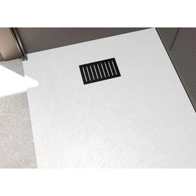 Grille de receveur de douche en acier inoxydable noir mat AURLANE - Remplacement du receveur - Publicité Grille de receveur de douche en acier inoxydable noir mat AURLANE - Remplacement du receveur - Publicité