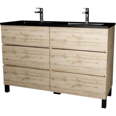 AURLANE Modèle PACM712 - Meuble de bain, Chêne, Lavabo double - Publicité AURLANE Modèle PACM712 - Meuble de bain, Chêne, Lavabo double - Publicité