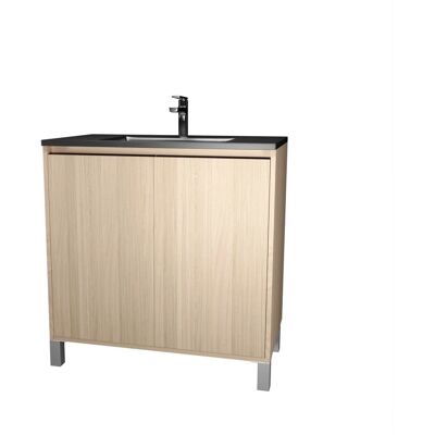 AURLANE Modelo PACM716 - Mueble de baño 80cm Roble Claro con Lavabo de Cerámica AURLANE Modelo PACM716 - Mueble de baño 80cm Roble Claro con Lavabo de Cerámica