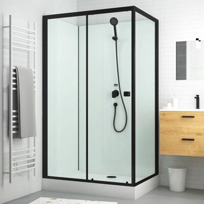 Cabine de Douche Noire et Blanche Mate Aurlane - Douche - Publicité Cabine de Douche Noire et Blanche Mate Aurlane - Douche - Publicité