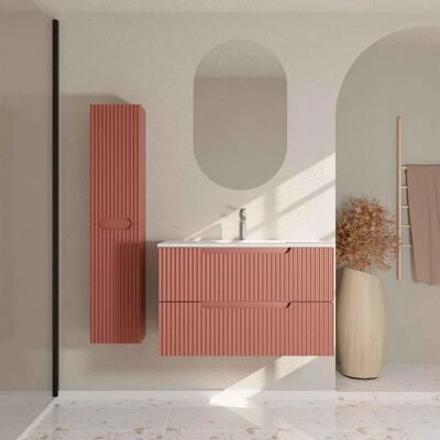 Aurlane - LEON - Terracotta - Ensemble meuble de salle de bain - Publicité Aurlane - LEON - Terracotta - Ensemble meuble de salle de bain - Publicité