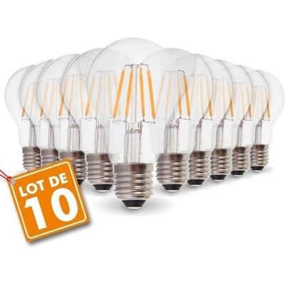 ECLAIRAGE DESIGN - 10 lampadine LED E27 6W Bianco caldo 2700K ECLAIRAGE DESIGN - 10 lampadine LED E27 6W Bianco caldo 2700K