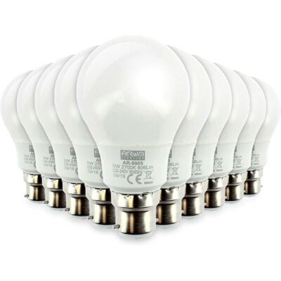 ARUM LIGHTING - Set di 10 lampadine LED B22 - 806lm, 280° ARUM LIGHTING - Set di 10 lampadine LED B22 - 806lm, 280°