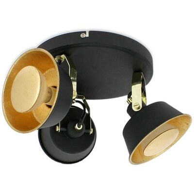 ARUM LIGHTING - RIDLEY - Nero e Oro - 3-Teste - Plafoniera ARUM LIGHTING - RIDLEY - Nero e Oro - 3-Teste - Plafoniera