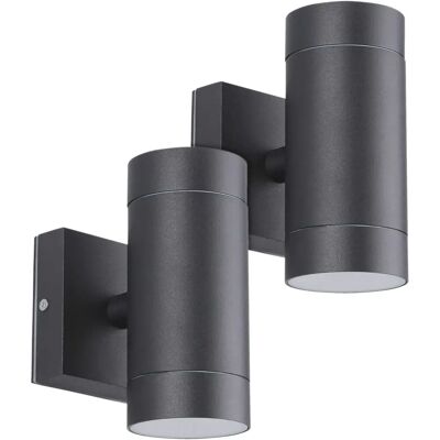 Arum Lighting - Set di 2 applique nere Venezia Esterno doppio fascio GU10 IP54 Arum Lighting - Set di 2 applique nere Venezia Esterno doppio fascio GU10 IP54
