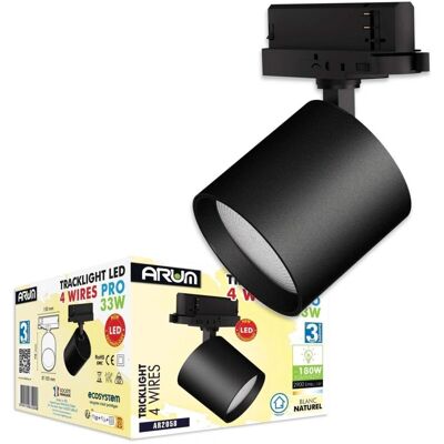 Arum Lighting - Faretto binario nero 33W - 4 Fili 180W 2900Lm - 4000K Arum Lighting - Faretto binario nero 33W - 4 Fili 180W 2900Lm - 4000K