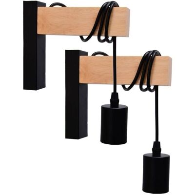 ARUM LIGHTING - Potence Norfolk - Negro - Madera - Lámpara de pared ARUM LIGHTING - Potence Norfolk - Negro - Madera - Lámpara de pared