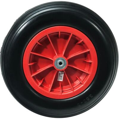 Werka Pro Roue 14'' - Roulements à billes, jante rouge, 360x85 mm - Publicité Werka Pro Roue 14'' - Roulements à billes, jante rouge, 360x85 mm - Publicité