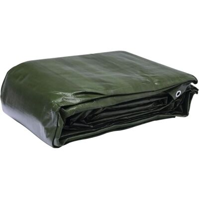 Werkapro - Telone multiuso nero e verde 240 g/m² 6x10m Werkapro - Telone multiuso nero e verde 240 g/m² 6x10m