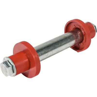 Oś koła WERKA PRO - Średnica 20mm, Długość 126mm - Czerwone flansze Oś koła WERKA PRO - Średnica 20mm, Długość 126mm - Czerwone flansze