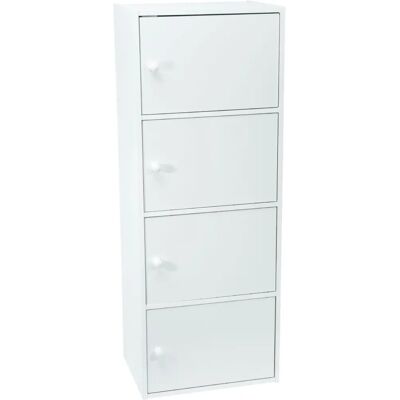 Werka Pro - Modèle 106x40x29 cm - Armoire blanche à 4 portes Werka Pro - Modèle 106x40x29 cm - Armoire blanche à 4 portes