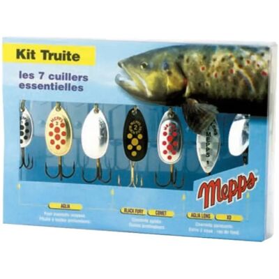 Kit d’appâts pour truite Mepps - Surface, Profondeur, Polyvalent - Publicité Kit d’appâts pour truite Mepps - Surface, Profondeur, Polyvalent - Publicité