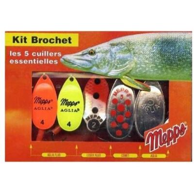 Kit d'attrapes pour brochet Mepps - Multicolore, Classique - Publicité Kit d'attrapes pour brochet Mepps - Multicolore, Classique - Publicité