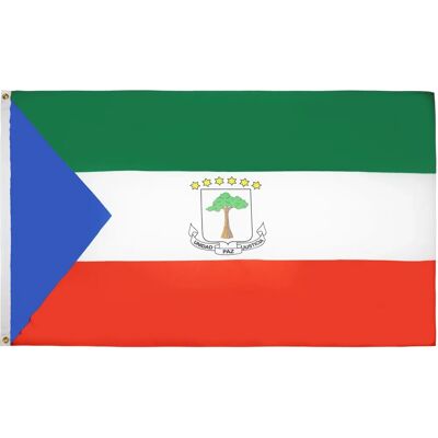 AZ FLAG - Equatoriaal Guinea 150x90 - Polyester - Twee metalen lussen - Vlag AZ FLAG - Equatoriaal Guinea 150x90 - Polyester - Twee metalen lussen - Vlag
