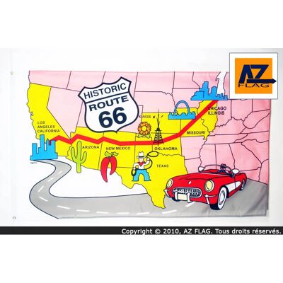 USA zászló Route 66 150x90cm - Amerikai zászló - USA 90x150cm USA zászló Route 66 150x90cm - Amerikai zászló - USA 90x150cm