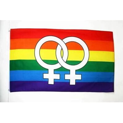 Drapeau LGBTQ arc-en-ciel double Az Flag - 150x90cm - Publicité Drapeau LGBTQ arc-en-ciel double Az Flag - 150x90cm - Publicité
