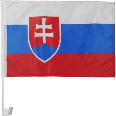 Carflag - Slovaque 45x30 - poteau PVC - Drapeau voiture - Publicité Carflag - Slovaque 45x30 - poteau PVC - Drapeau voiture - Publicité