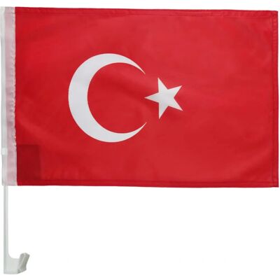Bandera de coche turca Az Flag - Vara PVC, sujeción a ventana - 45x30cm Bandera de coche turca Az Flag - Vara PVC, sujeción a ventana - 45x30cm