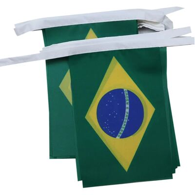 Guirlande de Drapeaux du Brésil - 12m Polyester 20 Drapeaux 45x30cm - Publicité Guirlande de Drapeaux du Brésil - 12m Polyester 20 Drapeaux 45x30cm - Publicité