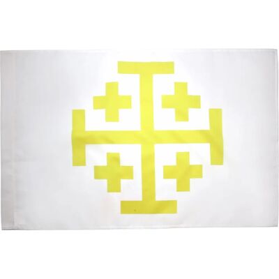 Vlag Koninkrijk Jeruzalem 150x90cm - Vlag Koninkrijk Israël 90x150 cm - Vlag Vlag Koninkrijk Jeruzalem 150x90cm - Vlag Koninkrijk Israël 90x150 cm - Vlag