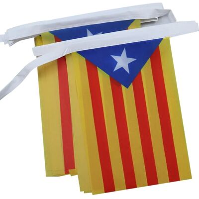 Ghirlanda di bandiere della Catalogna 6m - Bandiera catalana 21x15cm Ghirlanda di bandiere della Catalogna 6m - Bandiera catalana 21x15cm