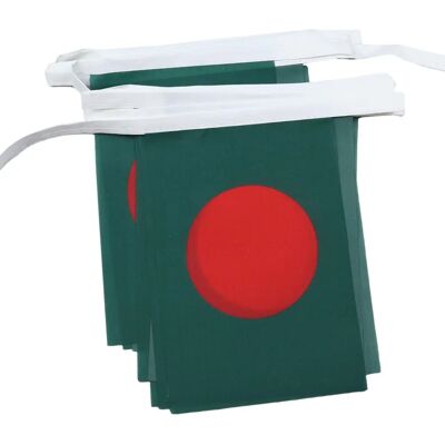 Bangladesh Flag Garland - 6M, 20 Flags, Polyester Bangladesh Flag Garland - 6M, 20 Flags, Polyester