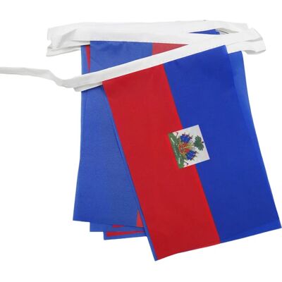 Guirnalda de banderas de Haití Az Flag - 6 metros, 20 banderas, 15x21 cm - Nuevo Guirnalda de banderas de Haití Az Flag - 6 metros, 20 banderas, 15x21 cm - Nuevo