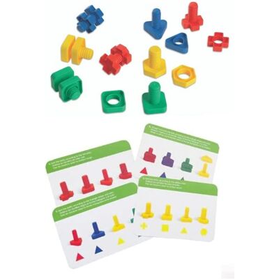 BSM Edushape 926144 - Vis et boulons en plastique - 144 pièces - Matériel - Publicité BSM Edushape 926144 - Vis et boulons en plastique - 144 pièces - Matériel - Publicité
