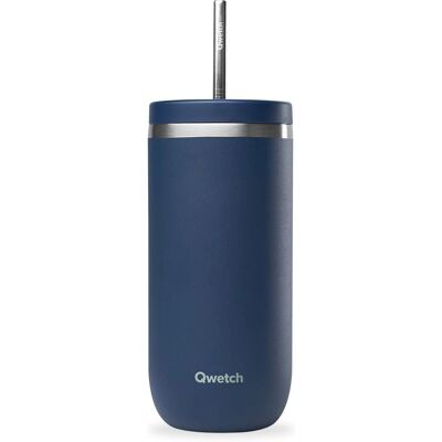 Qwetch - Cold cup isotherme inox - Bleu nuit - Thermal Cup - Publicité Qwetch - Cold cup isotherme inox - Bleu nuit - Thermal Cup - Publicité