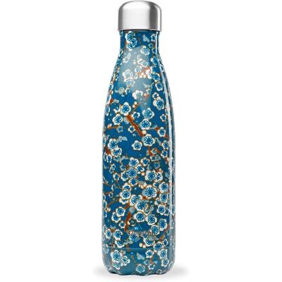 Qwetch Flowers Botella de Agua de Acero Inoxidable - Azul - 500ml Qwetch Flowers Botella de Agua de Acero Inoxidable - Azul - 500ml