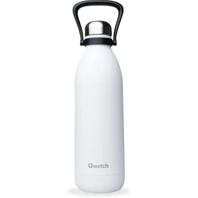 QWETCH Titan - Bouteille isotherme blanche 1,5L - Bouteille d'eau - Publicité QWETCH Titan - Bouteille isotherme blanche 1,5L - Bouteille d'eau - Publicité