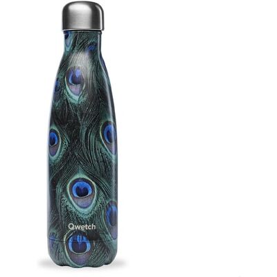 Botella de agua de doble pared de acero inoxidable Qwetch Pavo Real Verde - Botella de agua Botella de agua de doble pared de acero inoxidable Qwetch Pavo Real Verde - Botella de agua