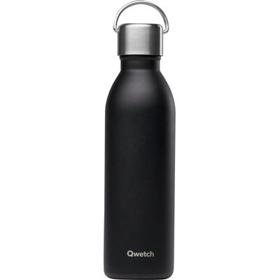 Bouteille Isotherme en Acier Inoxydable Qwetch Active - Noir - 600ml - Publicité Bouteille Isotherme en Acier Inoxydable Qwetch Active - Noir - 600ml - Publicité