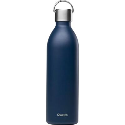 Qwetch Bouteille Isotherme Bleu Marine 1L - Publicité Qwetch Bouteille Isotherme Bleu Marine 1L - Publicité