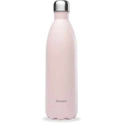 Qwetch Pastelle - Rose - Bouteille isotherme - Publicité Qwetch Pastelle - Rose - Bouteille isotherme - Publicité
