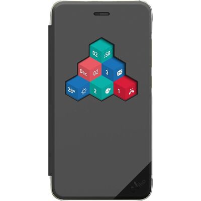 Wiko LENNY3 Graues Smart-Flip-Case - Handy Zubehör Wiko LENNY3 Graues Smart-Flip-Case - Handy Zubehör