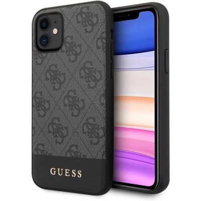 Coque dure grise 4G Stripe Guess pour iPhone 11/XR - Publicité Coque dure grise 4G Stripe Guess pour iPhone 11/XR - Publicité