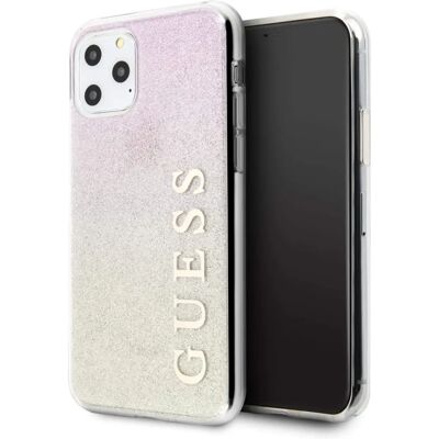 Coque dure Guess avec Glitter en dégradé rose-or pour iPhone 11 Pro Max Coque dure Guess avec Glitter en dégradé rose-or pour iPhone 11 Pro Max