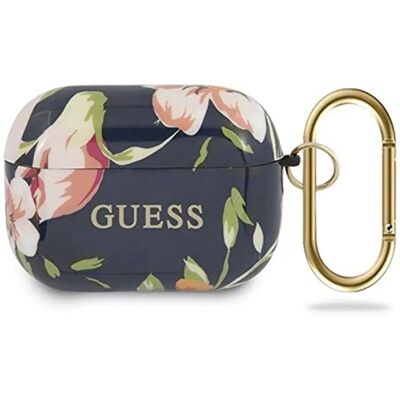 Étui en silicone floral noir Guess pour Airpods Pro - Coque d’oreilles - Publicité Étui en silicone floral noir Guess pour Airpods Pro - Coque d’oreilles - Publicité