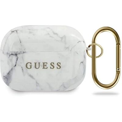 Étui en silicone marbre blanc Guess pour AirPods Pro - Accessoire audio Étui en silicone marbre blanc Guess pour AirPods Pro - Accessoire audio